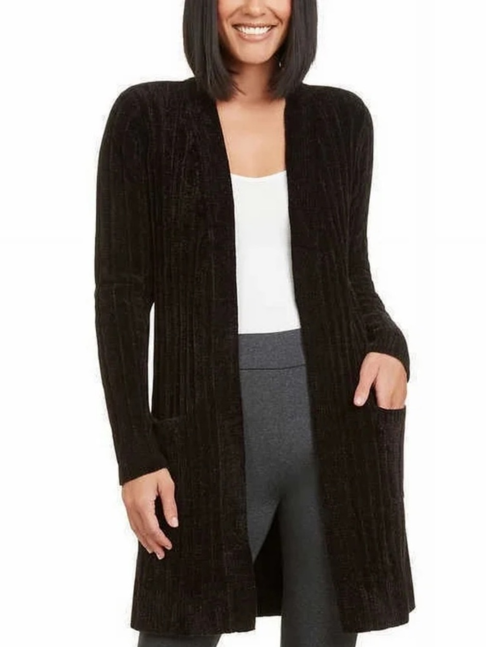 Matty M Chenille Black Cardigan S